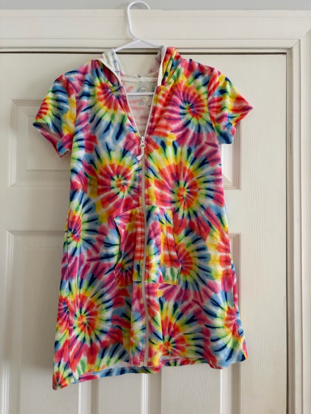 wonder nation Kids Tie-Dye Swim Coverup in Pink, Yellow, Blue, Green